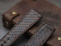 PYTHON SKIN WATCH STRAPS - PECAN BROWN