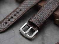 PYTHON SKIN WATCH STRAPS - PECAN BROWN