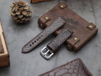 PYTHON SKIN WATCH STRAPS - PECAN BROWN