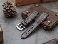 PYTHON SKIN WATCH STRAPS - PECAN BROWN