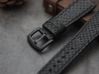 PYTHON SKIN WATCH STRAPS - RAVEN BLACK