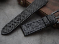 PYTHON SKIN WATCH STRAPS - RAVEN BLACK