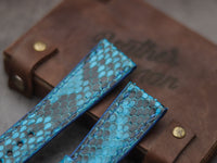 PYTHON SKIN WATCH STRAPS - CERULEAN BLUE