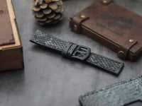 PYTHON SKIN WATCH STRAPS - IRIDIUM GRAY