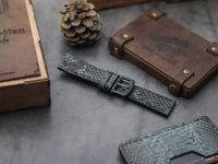 PYTHON SKIN WATCH STRAPS - IRIDIUM GRAY