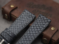 PYTHON SKIN WATCH STRAPS - SLATE GRAY