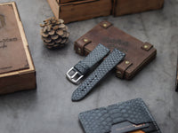 PYTHON SKIN WATCH STRAPS - SLATE GRAY