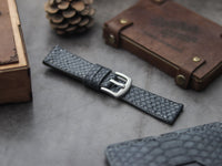 PYTHON SKIN WATCH STRAPS - SLATE GRAY