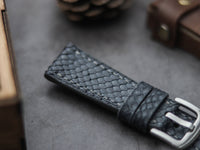 PYTHON SKIN WATCH STRAPS - SLATE GRAY