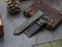 PYTHON SKIN WATCH STRAPS - JUNIPER GREEN