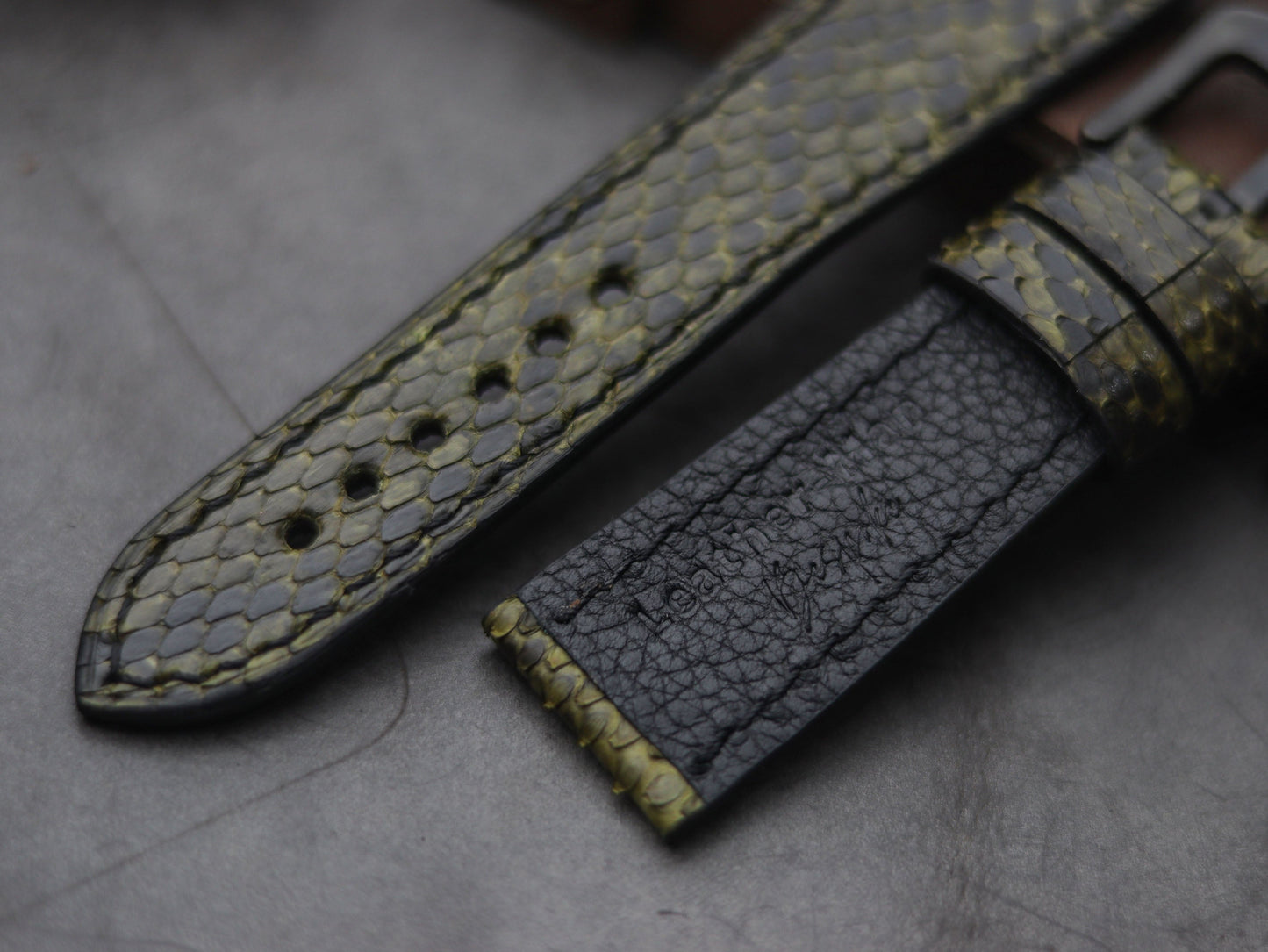 PYTHON SKIN WATCH STRAPS - JUNIPER GREEN