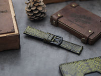 PYTHON SKIN WATCH STRAPS - JUNIPER GREEN