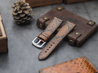 PYTHON SKIN WATCH STRAPS - COPPER BROWN