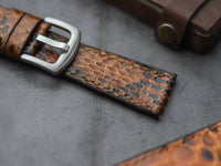 PYTHON SKIN WATCH STRAPS - COPPER BROWN