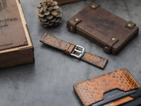 PYTHON SKIN WATCH STRAPS - COPPER BROWN