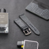 PYTHON SKIN WATCH STRAPS - SLATE GRAY