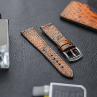 PYTHON SKIN WATCH STRAPS - COPPER BROWN