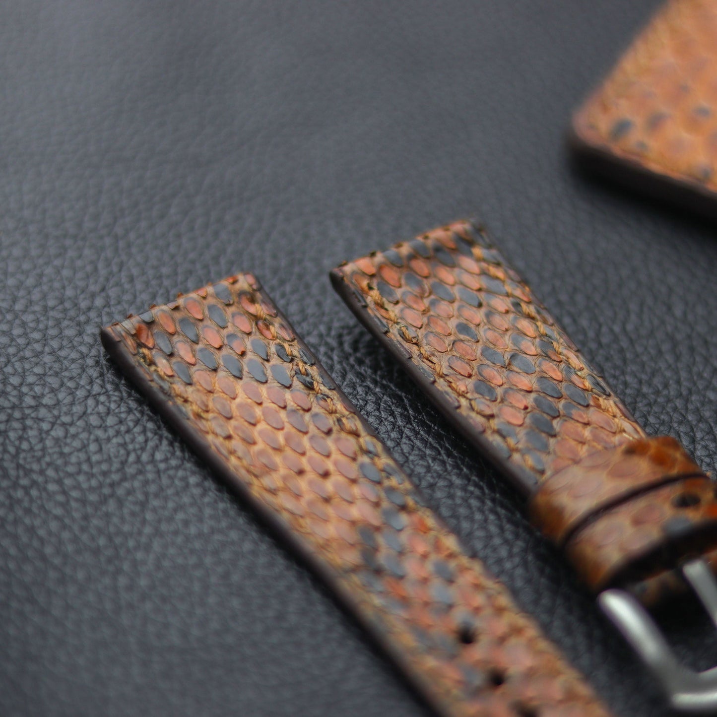PYTHON SKIN WATCH STRAPS - COPPER BROWN