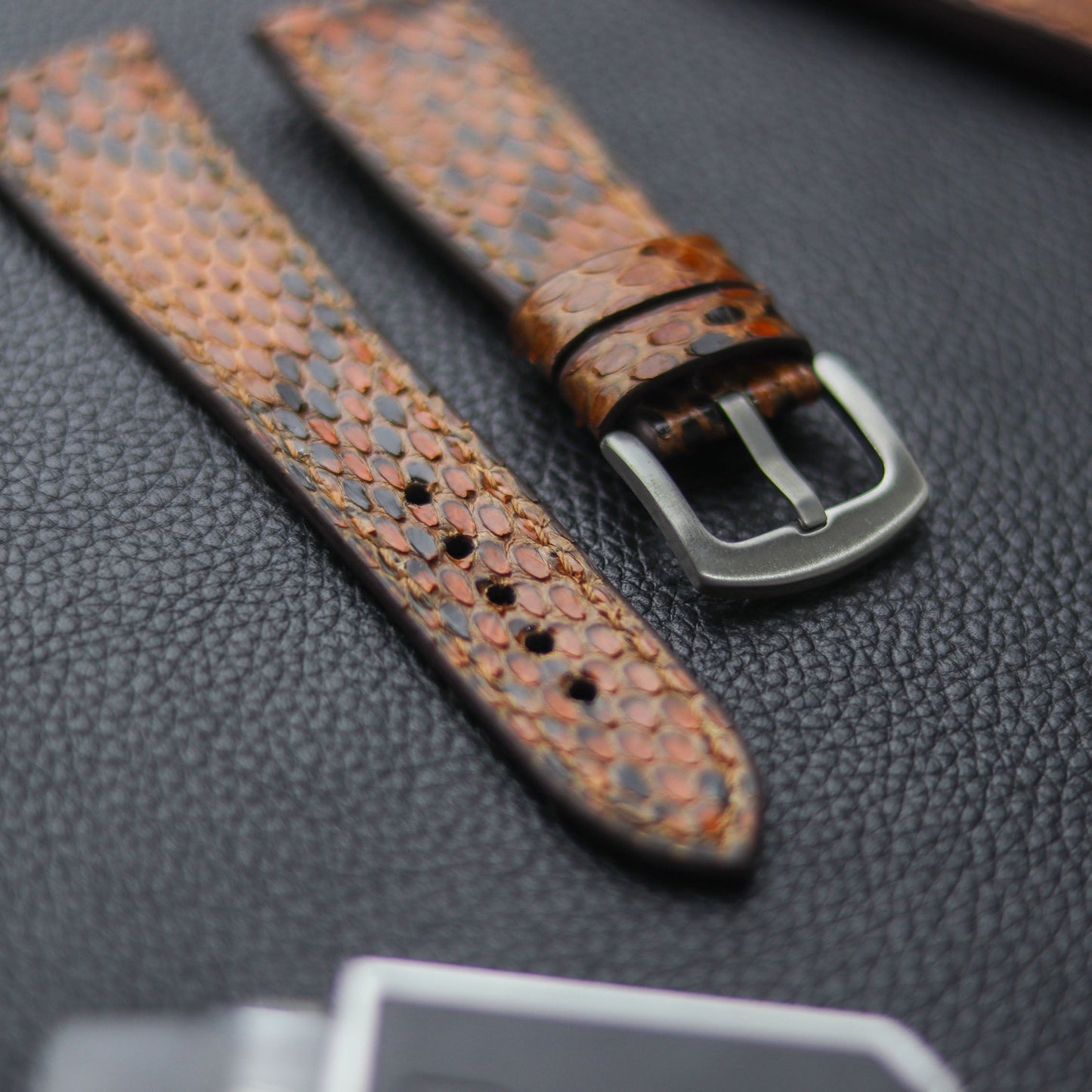 PYTHON SKIN WATCH STRAPS - COPPER BROWN