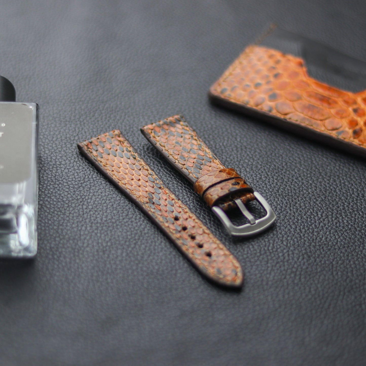 PYTHON SKIN WATCH STRAPS - COPPER BROWN