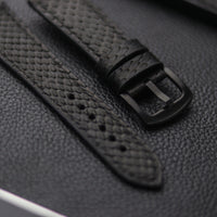 PYTHON SKIN WATCH STRAPS - RAVEN BLACK