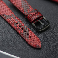 PYTHON SKIN WATCH STRAPS - VENETIAN RED