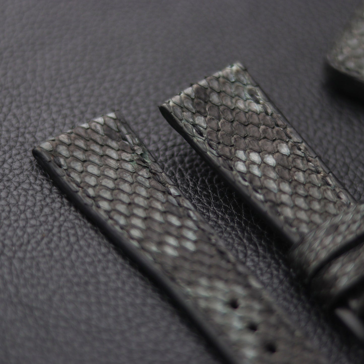 PYTHON SKIN WATCH STRAPS - IRIDIUM GRAY