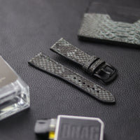 PYTHON SKIN WATCH STRAPS - IRIDIUM GRAY