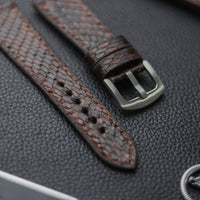 PYTHON SKIN WATCH STRAPS - PECAN BROWN