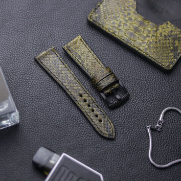 PYTHON SKIN WATCH STRAPS - JUNIPER GREEN