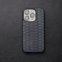 SLATE GRAY PYTHON SKIN PHONE CASE (CENTER SCALES)