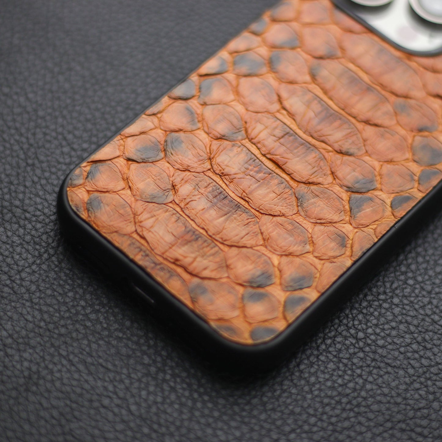 COPPER BROWN PYTHON SKIN PHONE CASE (CENTER SCALES)