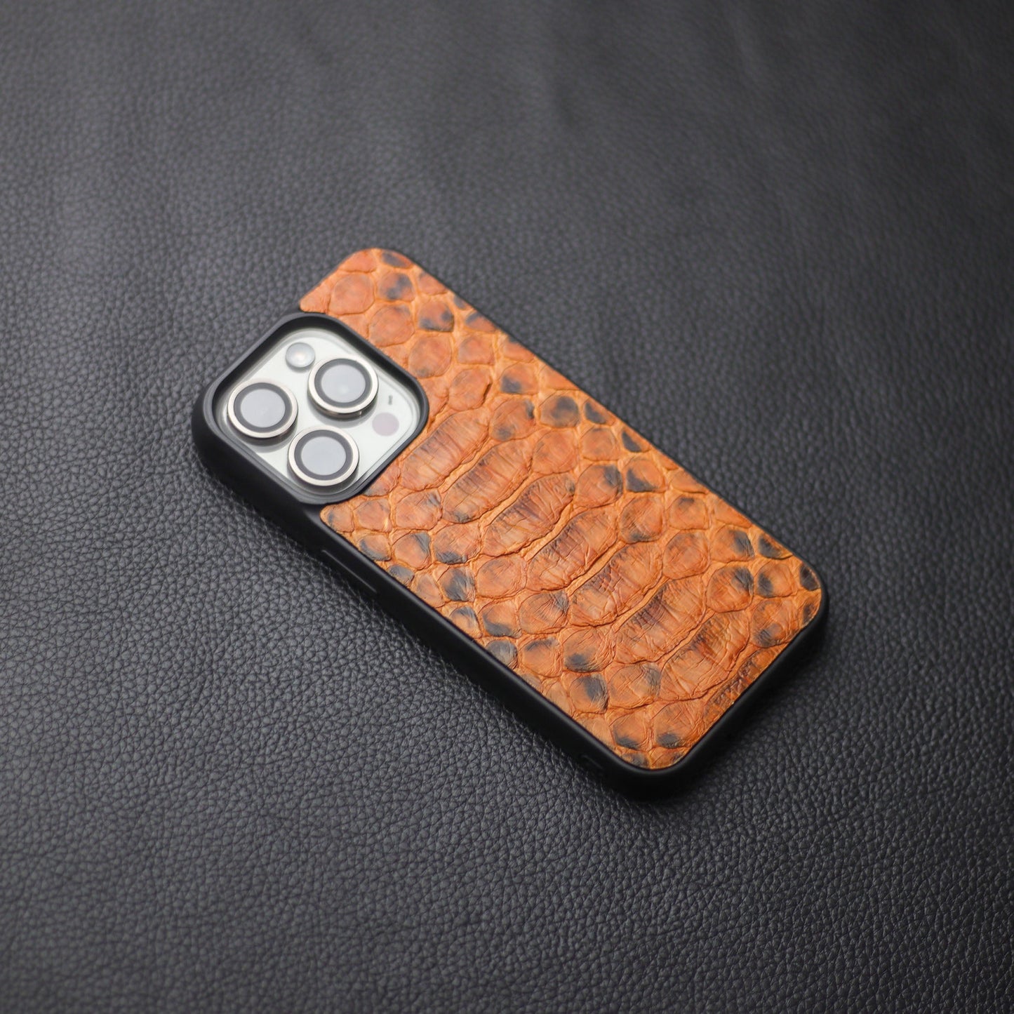 COPPER BROWN PYTHON SKIN PHONE CASE (CENTER SCALES)