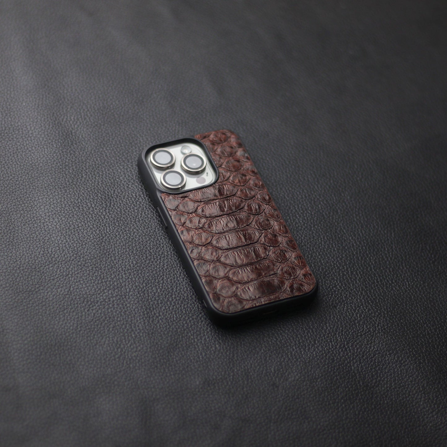 PECAN BROWN PYTHON SKIN PHONE CASE (CENTER SCALES)