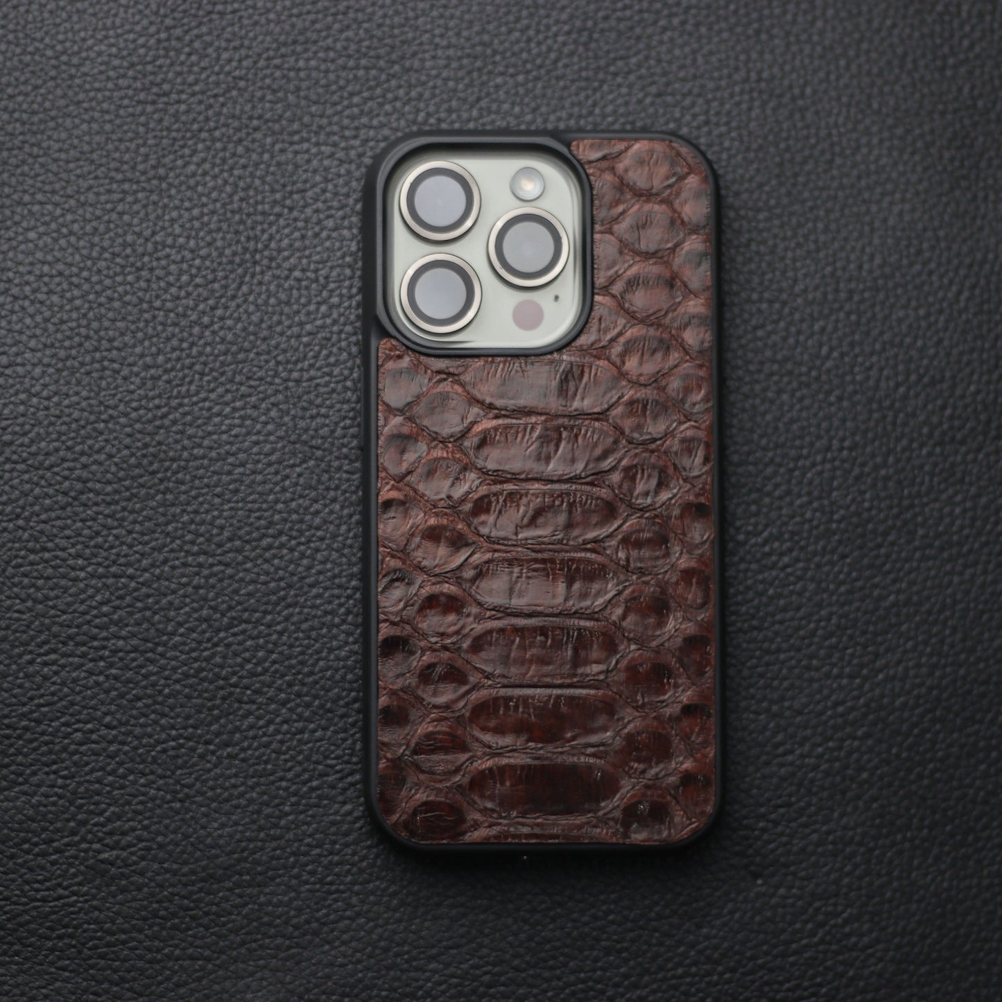 PECAN BROWN PYTHON SKIN PHONE CASE (CENTER SCALES)