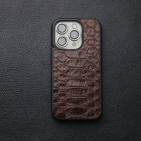 PECAN BROWN PYTHON SKIN PHONE CASE (CENTER SCALES)