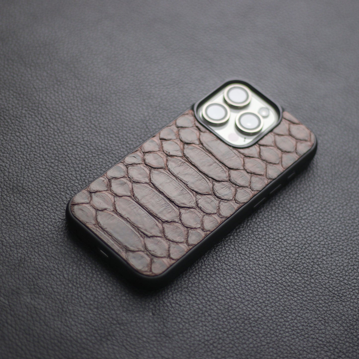 PECAN BROWN PYTHON SKIN PHONE CASE (CENTER SCALES)