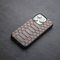 PECAN BROWN PYTHON SKIN PHONE CASE (CENTER SCALES)