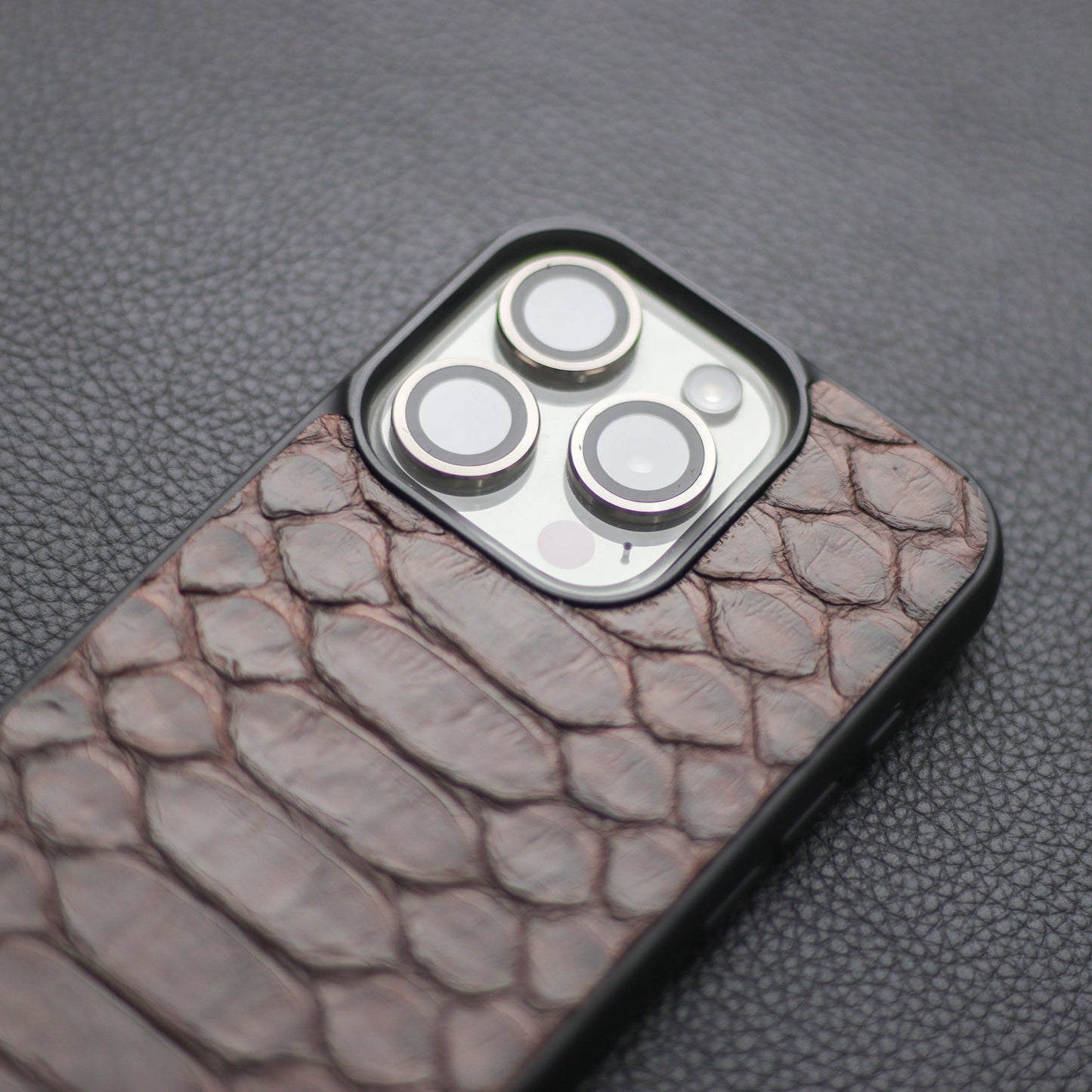 PECAN BROWN PYTHON SKIN PHONE CASE (CENTER SCALES)