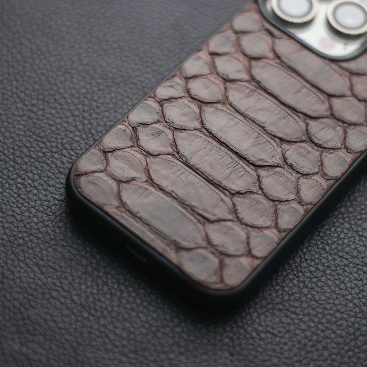 PECAN BROWN PYTHON SKIN PHONE CASE (CENTER SCALES)