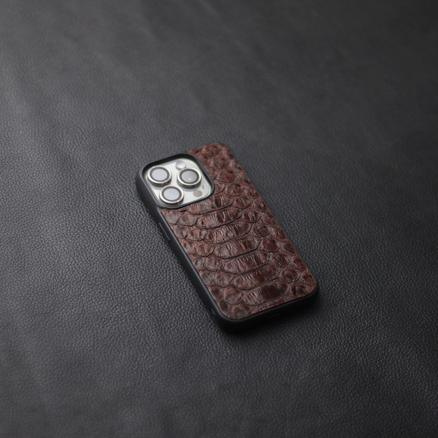 PECAN BROWN PYTHON SKIN PHONE CASE (CENTER SCALES)