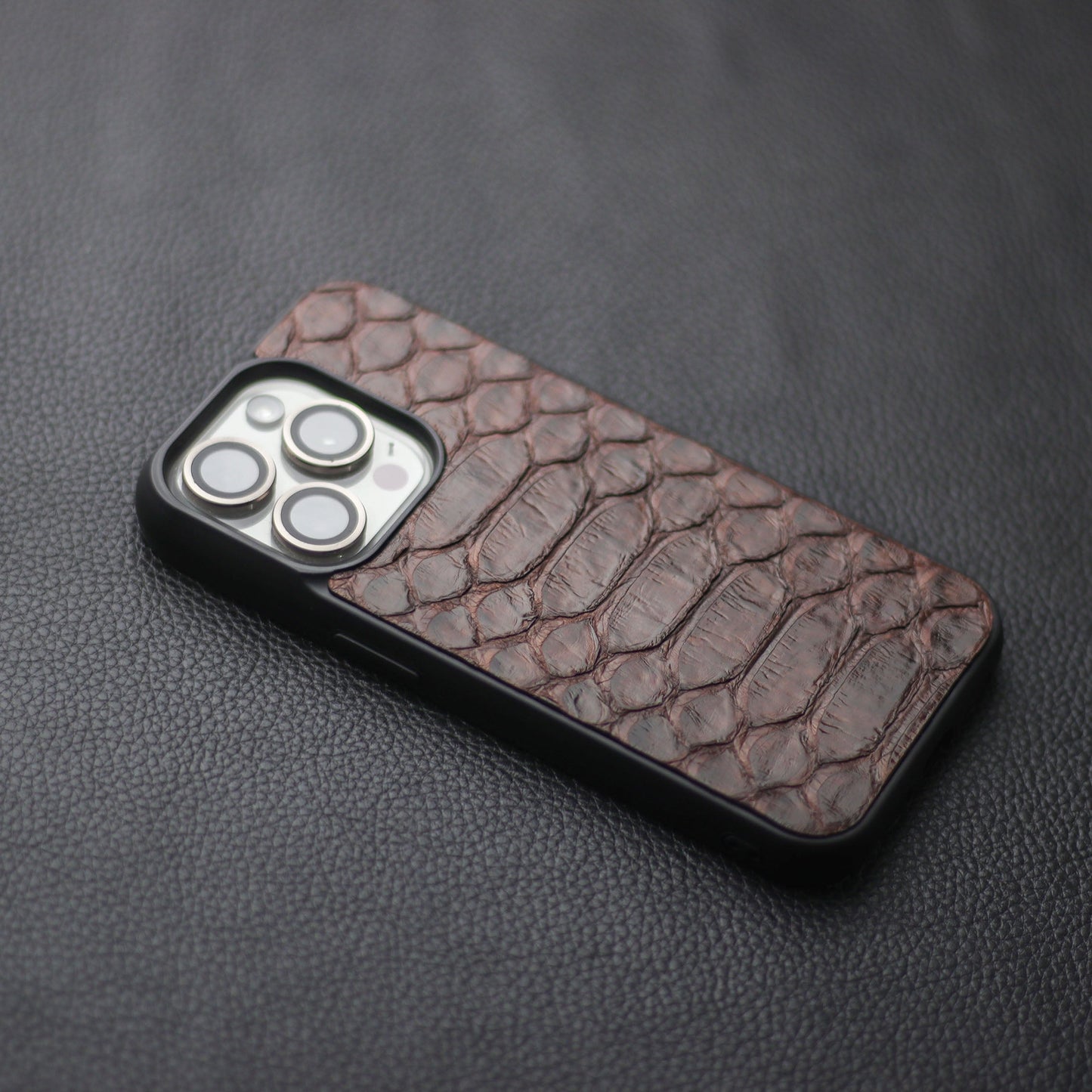 PECAN BROWN PYTHON SKIN PHONE CASE (CENTER SCALES)