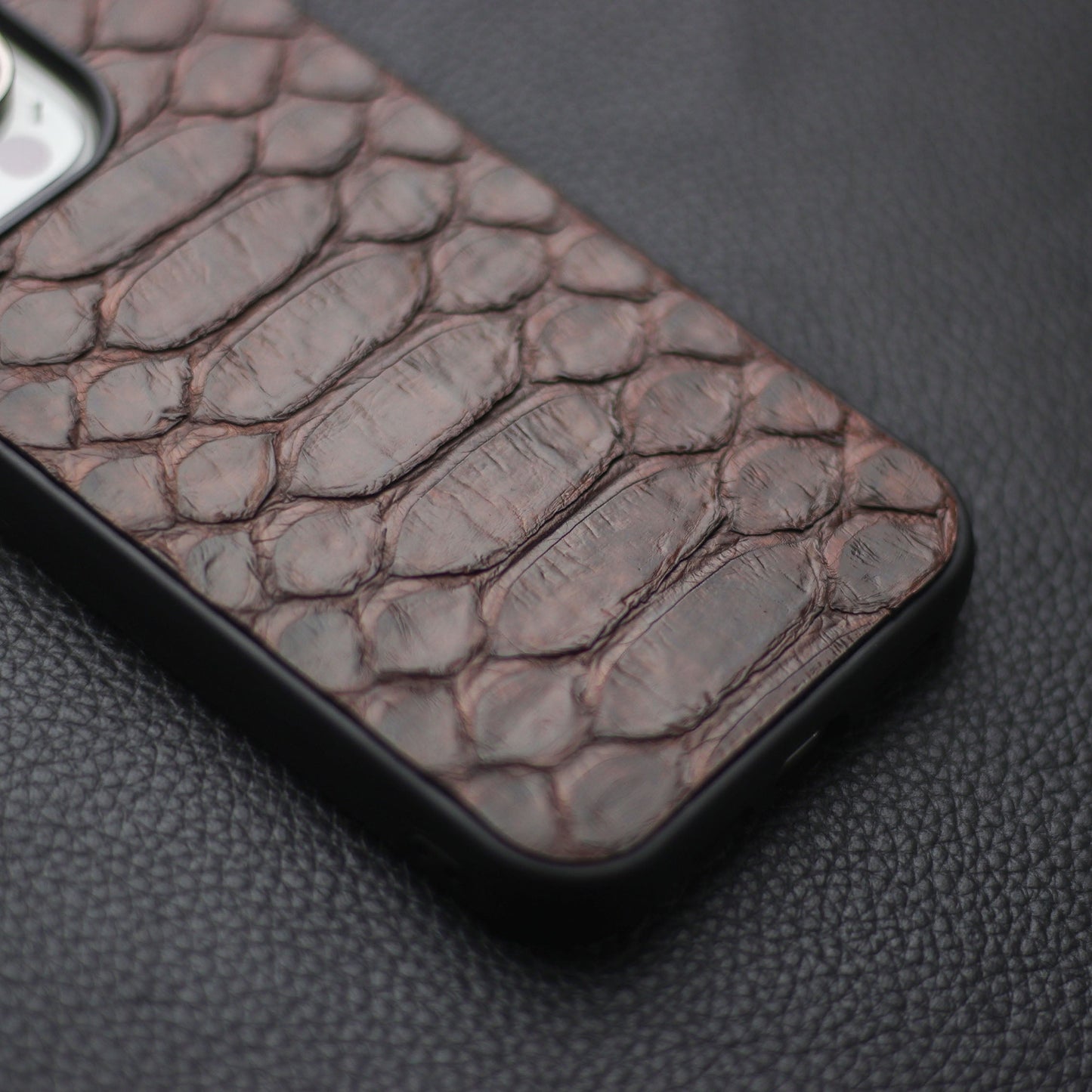 PECAN BROWN PYTHON SKIN PHONE CASE (CENTER SCALES)