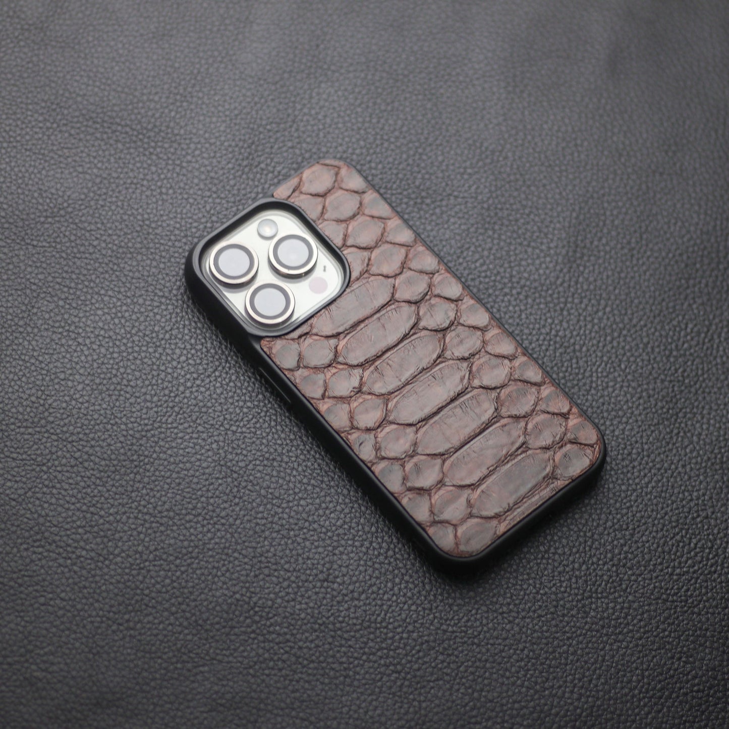 PECAN BROWN PYTHON SKIN PHONE CASE (CENTER SCALES)