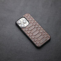 PECAN BROWN PYTHON SKIN PHONE CASE (CENTER SCALES)