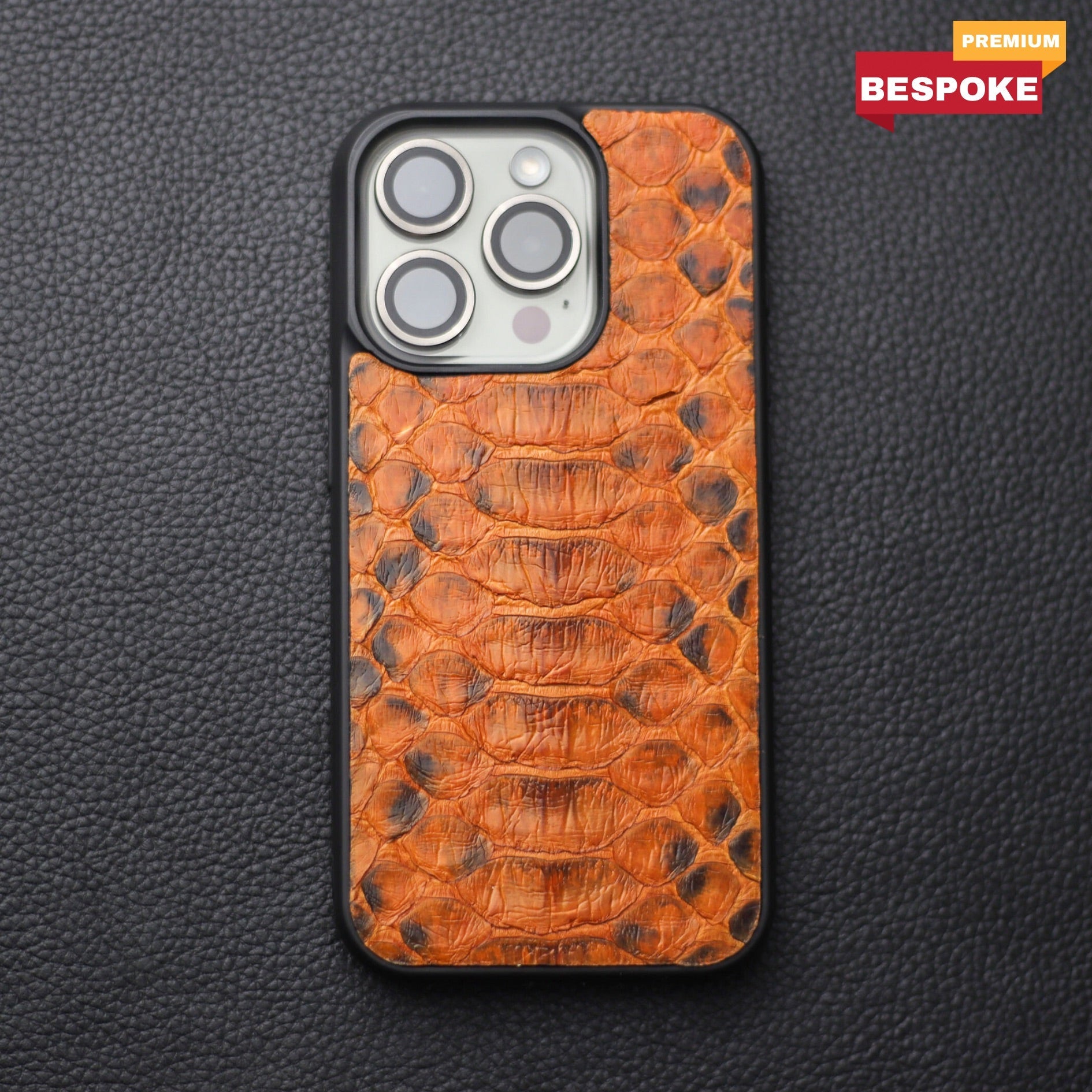 COPPER BROWN PYTHON SKIN PHONE CASE (CENTER SCALES)