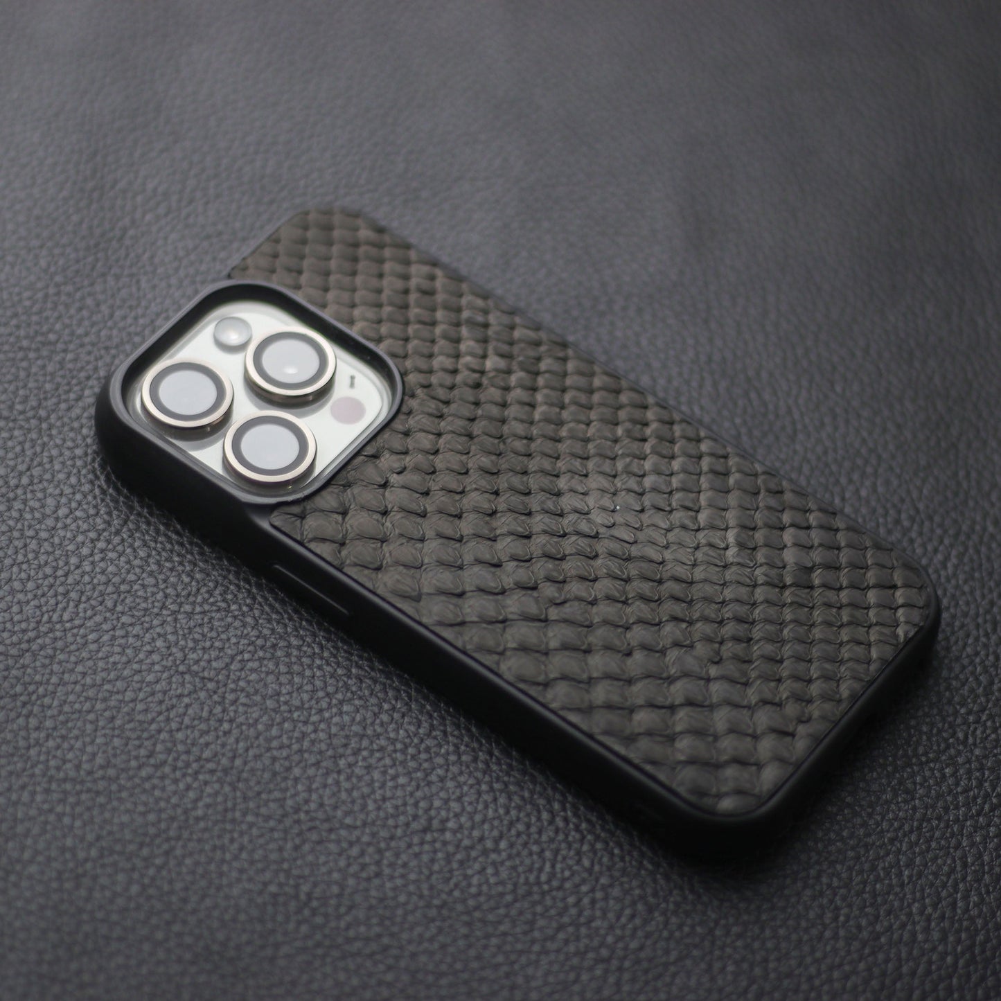 BLACK PYTHON SKIN PHONE CASE