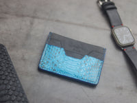 AUGUSTUS - MINIMAL WALLET CERULEAN BLUE PYTHON SKIN