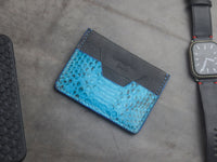 AUGUSTUS - MINIMAL WALLET CERULEAN BLUE PYTHON SKIN