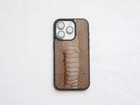 CINNAMON BROWN OSTRICH LEG SKIN PHONE CASE
